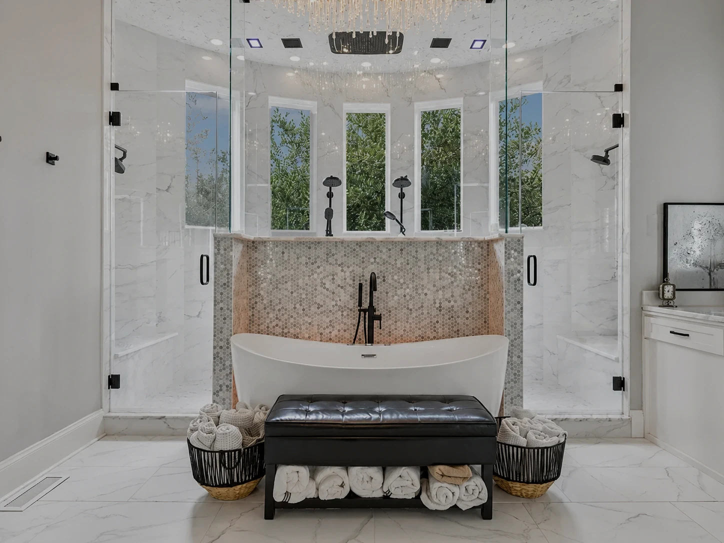 Sharp Design Build marble bath detail